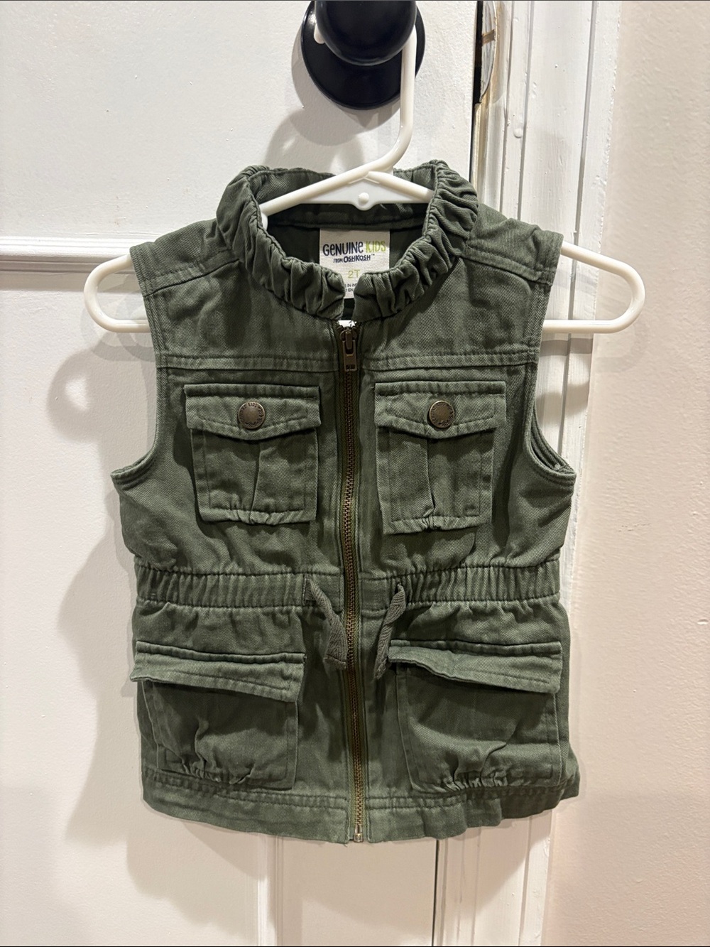 Girls' Olive Utility Vest by Genuine Kids
